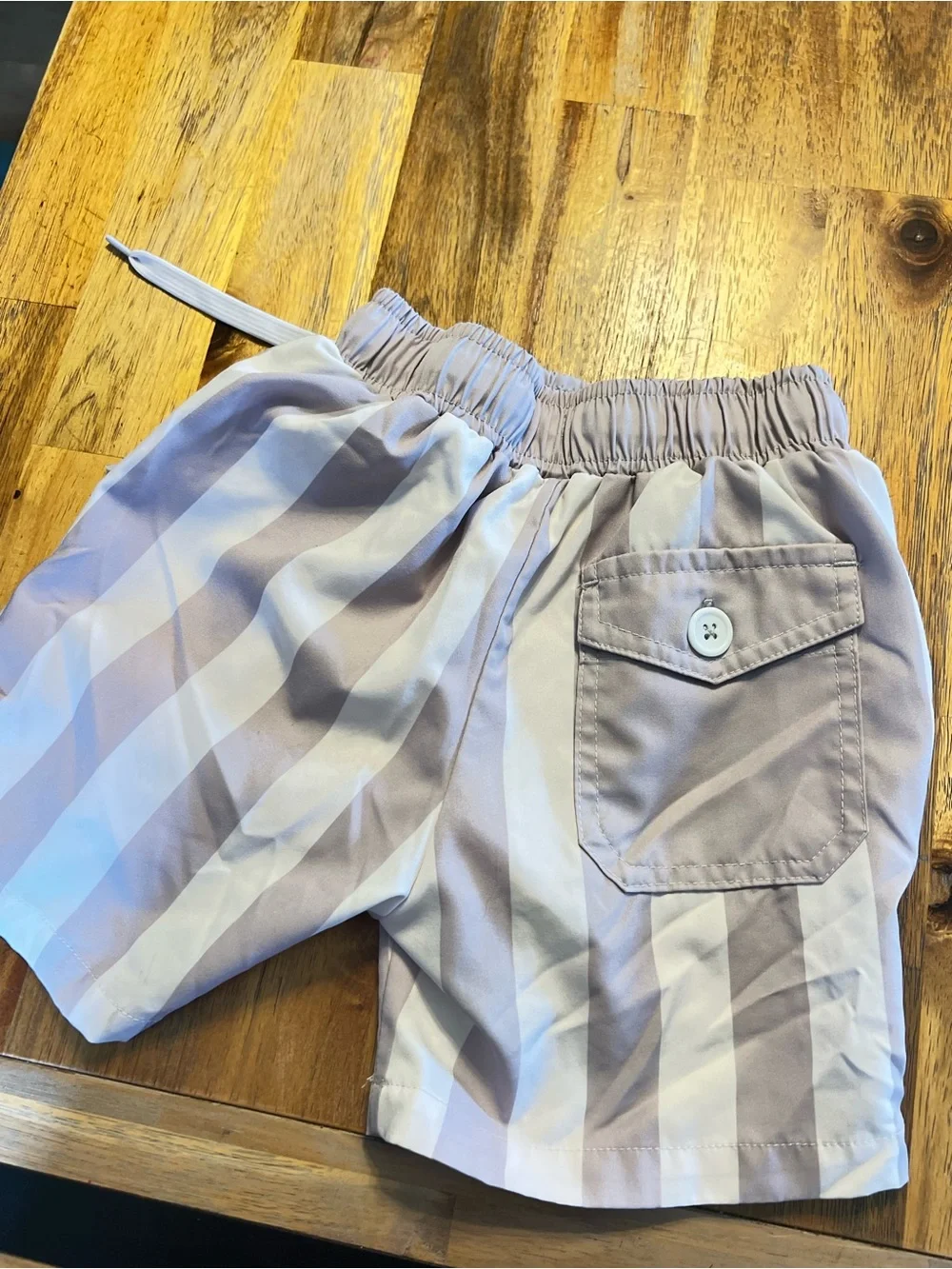 Kortni Jeane Men's Lavender and White Striped Athletic Shorts